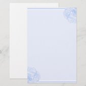 Blauw Roos Briefpapier (Voorkant / Achterkant)