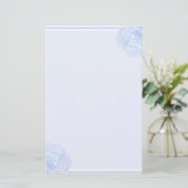 Blauw Roos Briefpapier (Staand voorkant)