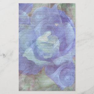 Blauw Roos briefpapier - optionele lijnen
