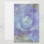 Blauw Roos briefpapier - optionele lijnen (Voorkant / Achterkant)