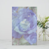 Blauw Roos briefpapier - optionele lijnen (Staand voorkant)
