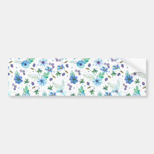 Blauw roos bumpersticker