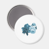  blauw roos cadeau magneet (Voorkant / Achterkant)