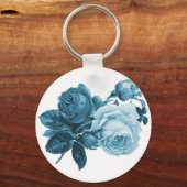 blauw roos cadeau sleutelhanger (Voorkant)
