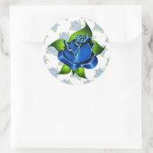 Blauw Roos cadeau Sticker (Tas)