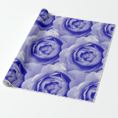 Blauw roos cadeaupapier (Uitgerold)