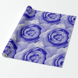 Blauw roos cadeaupapier