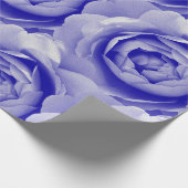 Blauw roos cadeaupapier (Hoek)