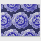Blauw roos cadeaupapier (Vlak)