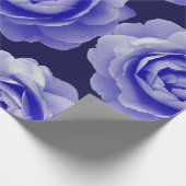 Blauw roos cadeaupapier (Hoek)