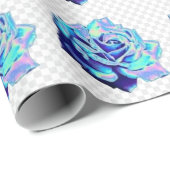 Blauw roos cadeaupapier (Rol Hoek)