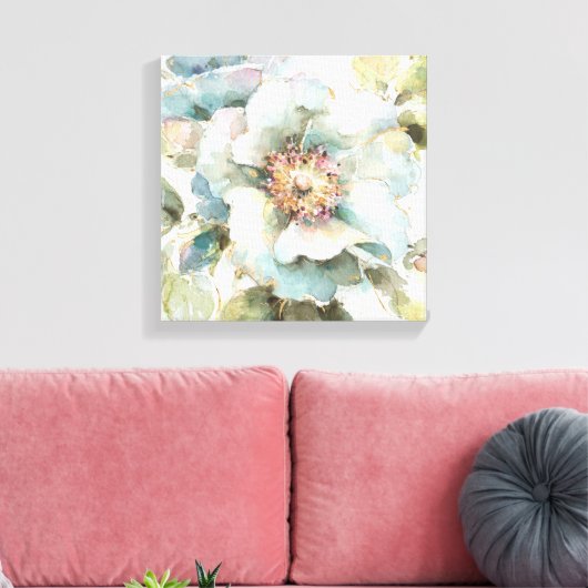 Blauw Roos Canvas Afdruk (Insitu (Woonkamer))