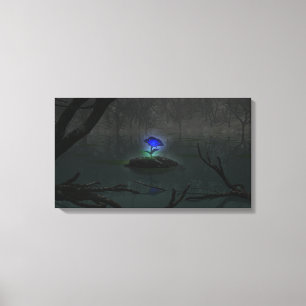 Blauw Roos Canvas afdrukken