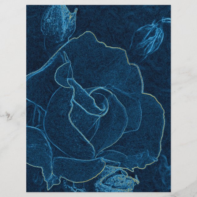 blauw roos contour (Voorkant)