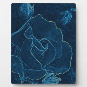blauw roos contour fotoplaat