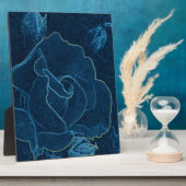 blauw roos contour fotoplaat (Zijkant)