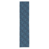 blauw roos contour korte tafelloper (Voorkant)