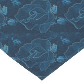 blauw roos contour korte tafelloper (Hoek)
