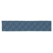 blauw roos contour korte tafelloper (Horizontaal)