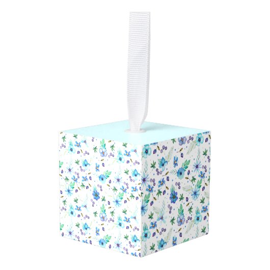 Blauw roos decoratie (Voorkant hoekig)