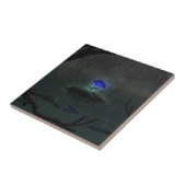 Blauw Roos Decoratief Tile Tegeltje (Zijkant)