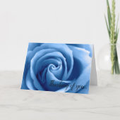 Blauw Roos Denken aan jou Kaart (Voorkant)
