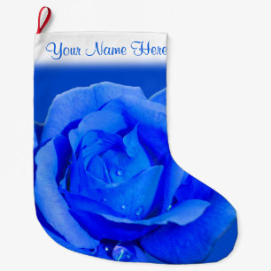 Blauw Roos die Roos met kerstcadeaus ophoudt Grote Kerstsok