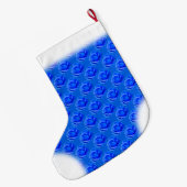 Blauw Roos die Roos met kerstcadeaus ophoudt Grote Kerstsok (Achterkant (Hangend))