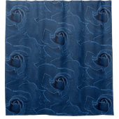 blauw roos douchegordijn (Voorkant)