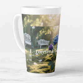 Blauw Roos Elegantie Custom Romantische Bloemen Latte Mok