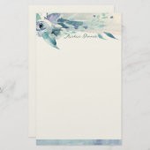 Blauw Roos en Blauwgroen, gepersonaliseerd papier (Voorkant / Achterkant)