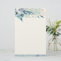 Blauw Roos en Blauwgroen, gepersonaliseerd papier