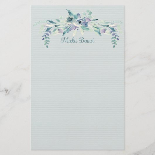 Blauw Roos en Blauwgroen, gepersonaliseerd papier (Voorkant)