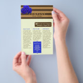 Blauw Roos en brons - Product/Service Flyer (Hand)