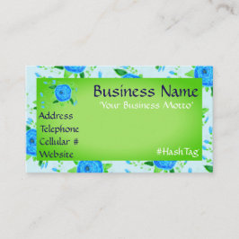 Blauw Roos en groen Visitekaartje Kortingskaartje