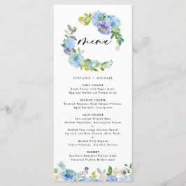 Blauw Roos en Hydrangea Floral Wreath Wedding Menu