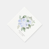 Blauw Roos Eucalyptus Elegant Custom Wedding Servet (Hoek)