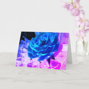 Blauw Roos Fantastisch Wenskaart Blank binnen Kaart