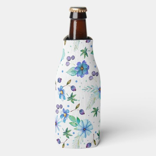 Blauw roos flesjeskoeler (Fles Voorkant)