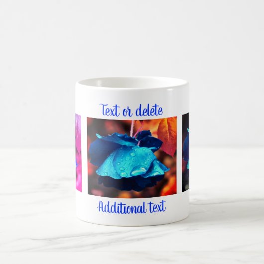 Blauw Roos Floral Art Fotografie op maat Koffiemok (Center)