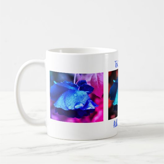 Blauw Roos Floral Art Fotografie op maat Koffiemok (Links)