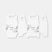 Blauw Roos Floral Green Eucalyptus 100th Birthday Bedankdoosjes (Uitgevouwen)