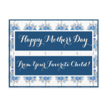 Blauw Roos Floral Pattern