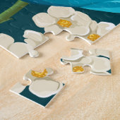 Blauw Roos Garden Jigzaag Puzzle Legpuzzel (Zijkant)