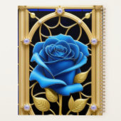 Blauw Roos Glas-in-Lood Ontwerp Planner (Achterkant)