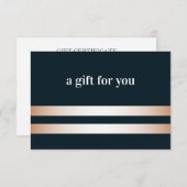 Blauw | Roos Gold Elegant Gift Kaart (Voorkant / Achterkant)