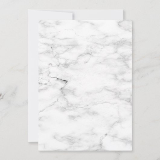 Blauw Roos Goud Marmeren Repetitie Diner Uitnodige Kaart (Achterkant)