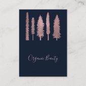 Blauw & Roos Goud Roze Bos Bosbomen Rustiek Visitekaartje (Voorkant)