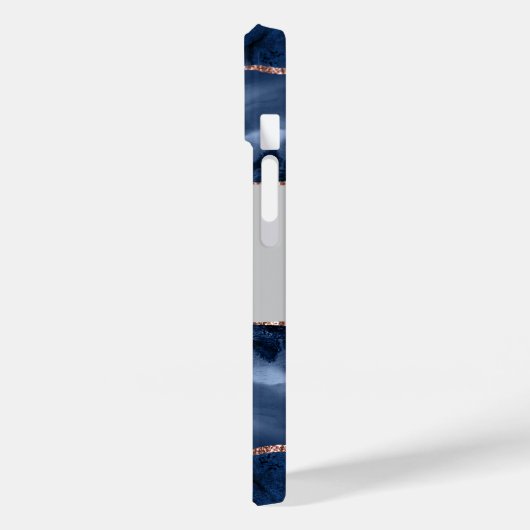 Blauw roos gouden zilvernaamschrift Case-Mate iPhone case (Achterkant / Links)