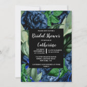 Blauw roos groen bloemige botanische bloemen kaart (Voorkant)